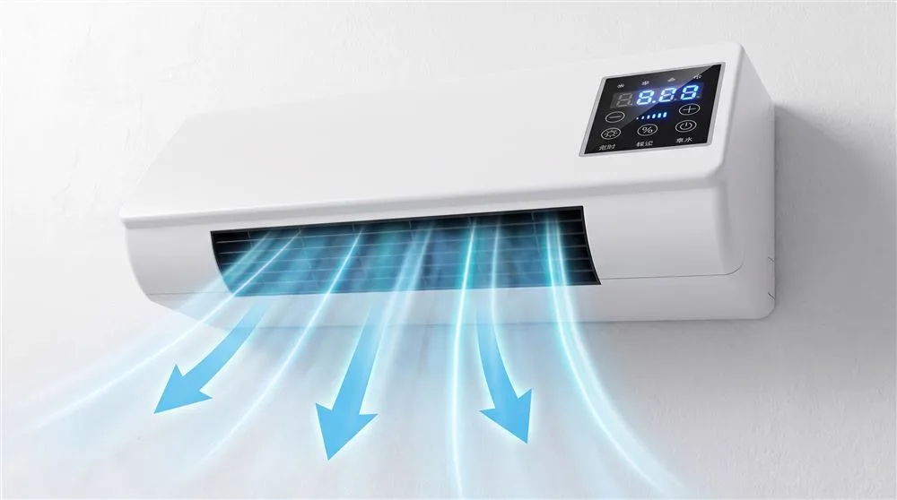 Coolizi Air Conditioner an der Wand mit sichtbarem Luftstrom